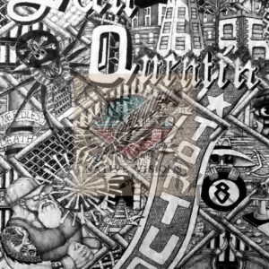 A black and white image of a collage.